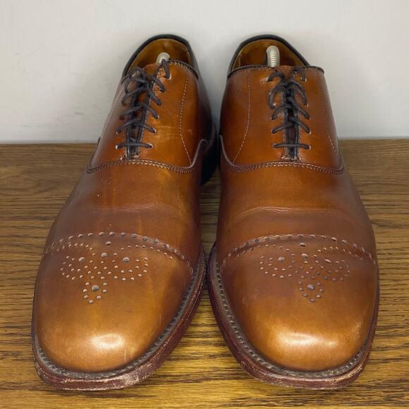 Allen Edmonds Shoes Dryden Chestnut Brown Leather Dress Oxfords Mens Size 10 D - Picture 2 of 7